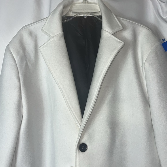 NWT MEN Springrain overcoat 3 button closure pockets lined Sz 2XL White - Picture 6 of 13